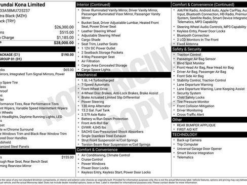 Certified 2021 Hyundai Kona Limited w/ Cargo Package image 7