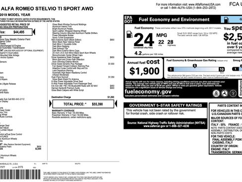 Used 2019 Alfa Romeo Stelvio Ti Sport w/ Quick Order Package 22S Sport image 2