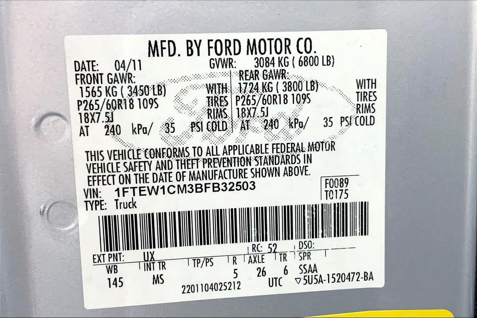 Used 2011 Ford F150 XLT w/ XLT Chrome Pkg RWD image 30