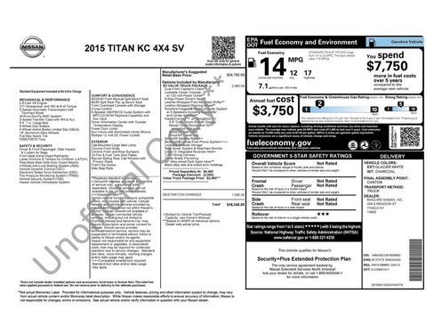 Used 2015 Nissan Titan SV w/ SV Value Truck Package AWD/4WD image 28
