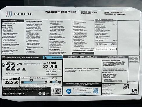 New 2026 Buick Enclave Sport Touring w/ Power Package image 21
