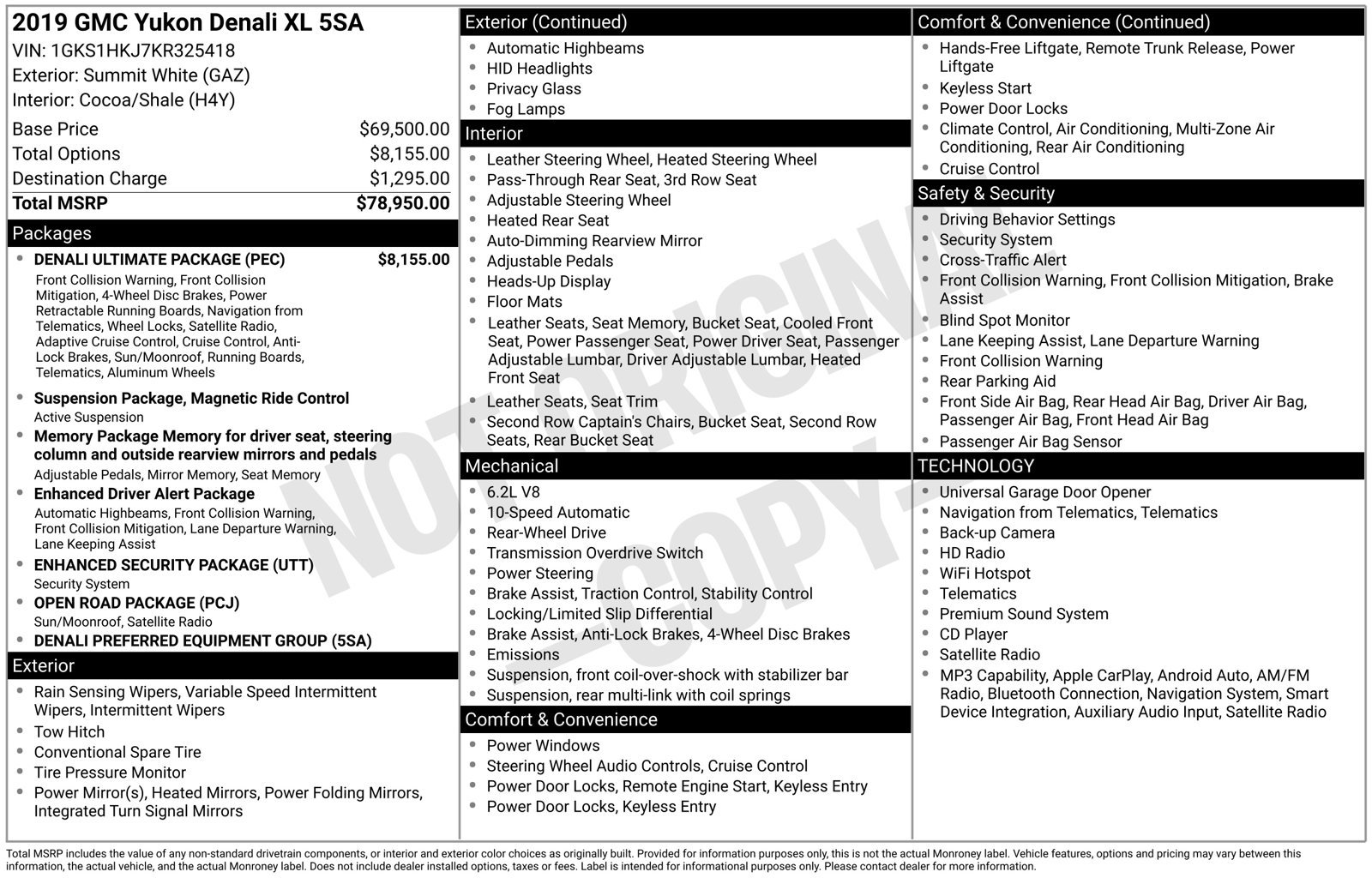 Used 2019 GMC Yukon XL Denali w/ Denali Ultimate Package RWD image 1