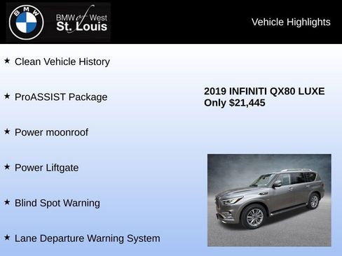 Used 2019 INFINITI QX80 Luxe w/ Proassist Package image 8
