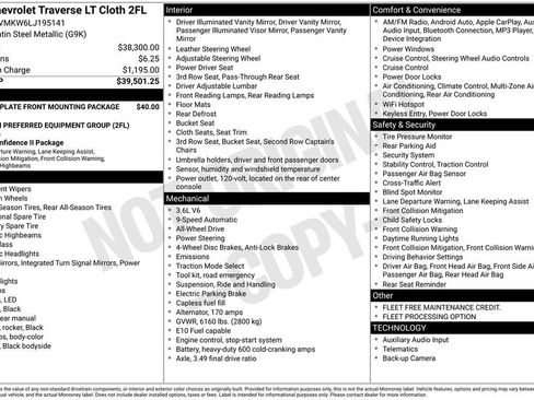 Used 2020 Chevrolet Traverse LT image 30