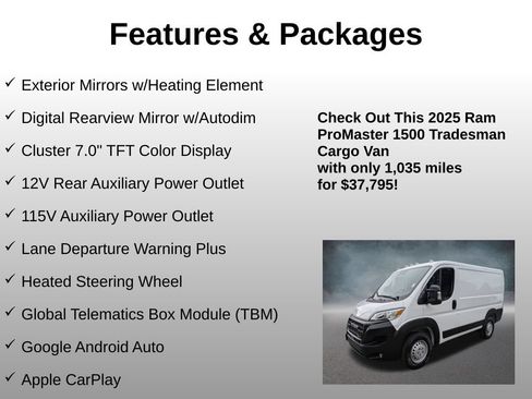 Used 2025 RAM ProMaster 1500 w/ Premium Convenience Group FWD image 18