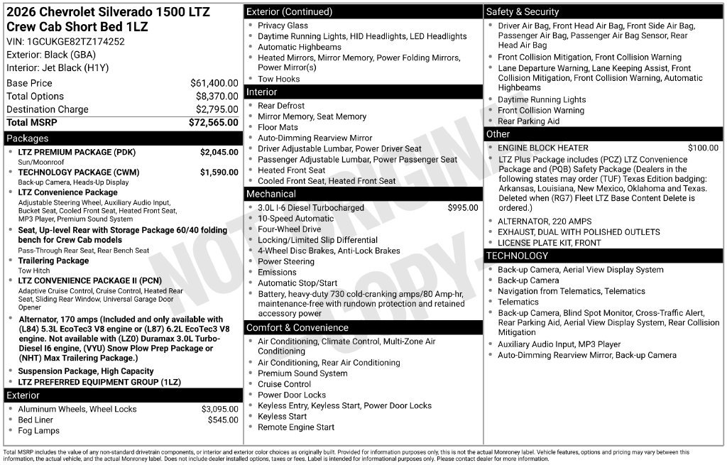 New 2026 Chevrolet Silverado 1500 LTZ w/ LTZ Premium Package AWD/4WD image 40