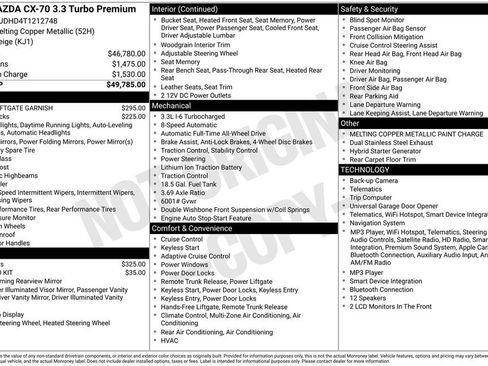 New 2026 MAZDA CX-70 3.3 Turbo w/ Premium Package AWD/4WD image 6
