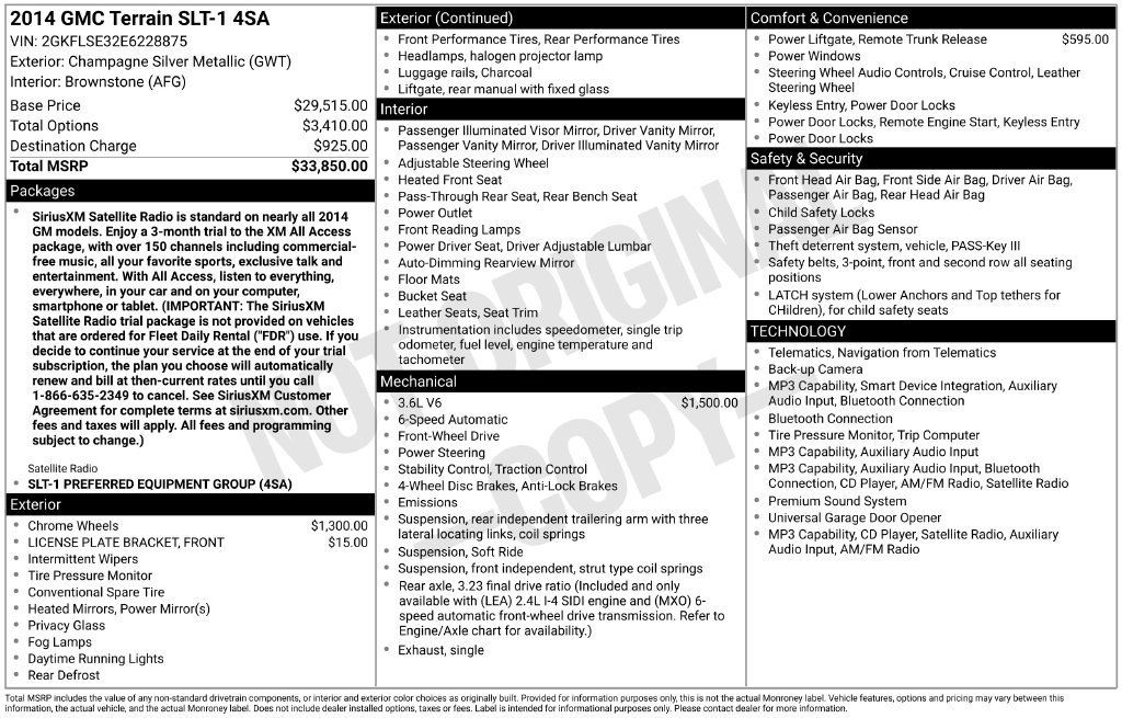 Used 2014 GMC Terrain SLT FWD image 2