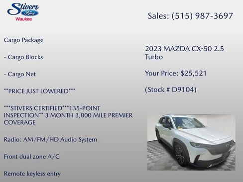 Used 2023 MAZDA CX-50 AWD 2.5 Turbo w/ Cargo Package image 8