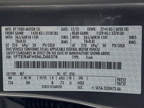 Used 2022 Ford Ranger Lariat w/ Equipment Group 501A High image 31