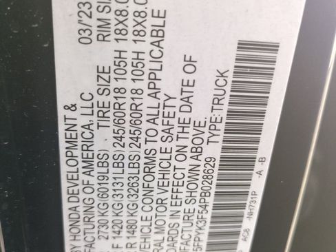 Certified 2023 Honda Ridgeline RTL image 33