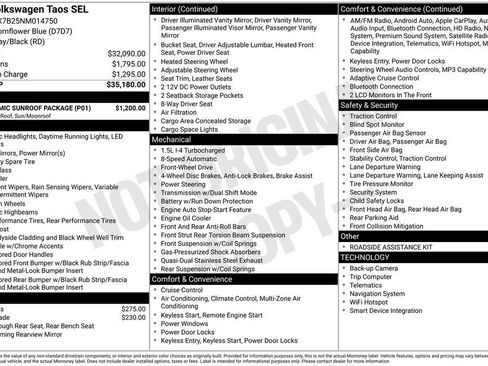 Used 2022 Volkswagen Taos SEL w/ Panoramic Sunroof Package image 3