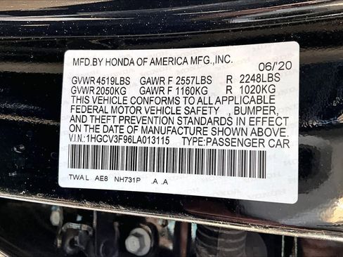 Certified 2020 Honda Accord Touring image 64