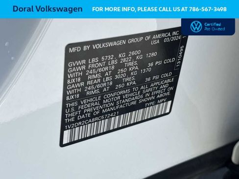 Certified 2024 Volkswagen Atlas SE image 29