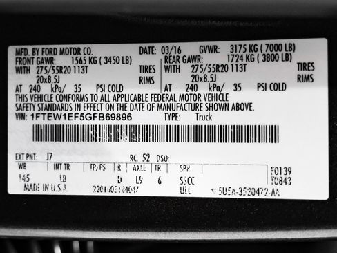 Used 2016 Ford F150 Lariat w/ Equipment Group 502A Luxury AWD/4WD image 65