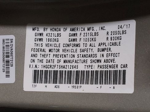 Used 2017 Honda Accord EX image 33