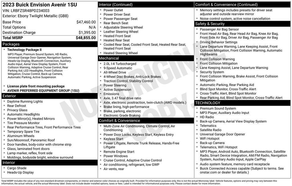 Certified 2023 Buick Envision Avenir AWD/4WD image 35