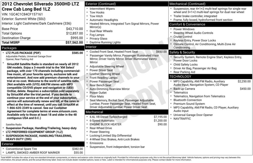 Used 2012 Chevrolet Silverado 3500 LTZ w/ LTZ Plus Package RWD image 7
