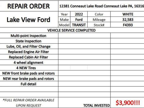 Used 2022 Ford Transit 250 Low Roof w/ Exterior Upgrade Package image 7