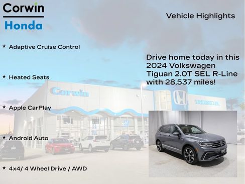 Used 2024 Volkswagen Tiguan SEL R-Line w/ MDO Package, Two-Row AWD/4WD image 6