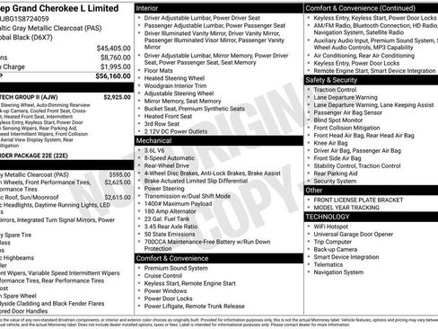 New 2025 Jeep Grand Cherokee L Limited w/ Luxury Tech Group II RWD image 93
