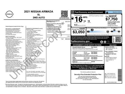Used 2021 Nissan Armada SL w/ Captain's Chairs Package RWD image 26