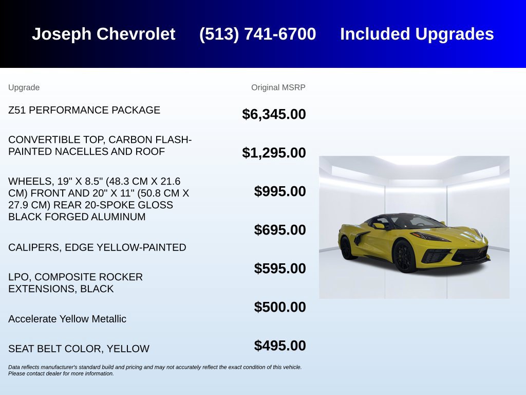 Used 2024 Chevrolet Corvette Stingray Preferred Conv w/ Z51 Performance Package RWD image 6