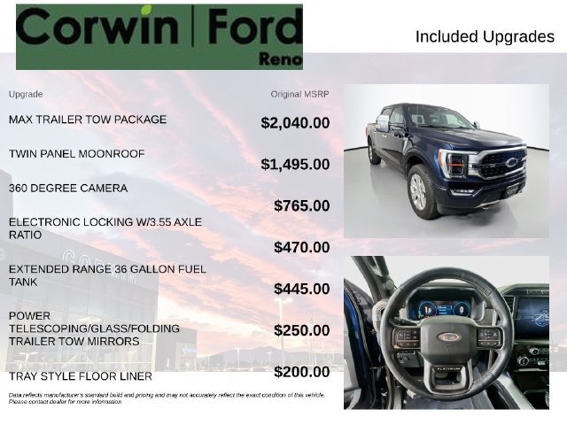 Used 2023 Ford F150 Platinum w/ Max Trailer Tow Package AWD/4WD image 3