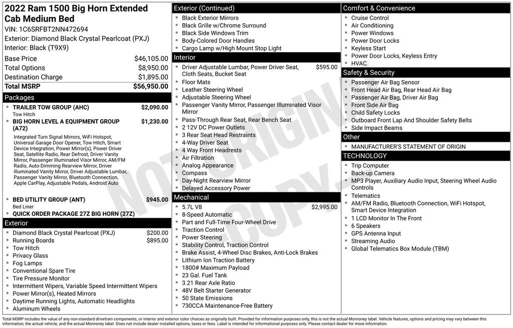 Used 2022 RAM 1500 Big Horn w/ Trailer Tow Group AWD/4WD image 42
