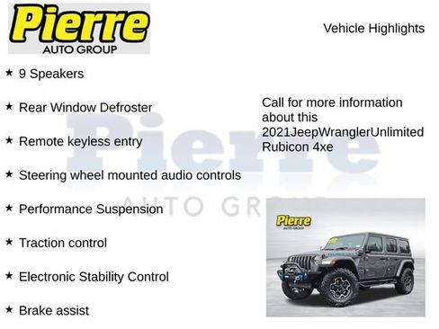 Used 2021 Jeep Wrangler Unlimited Rubicon 4xe w/ Dual Top Group image 14