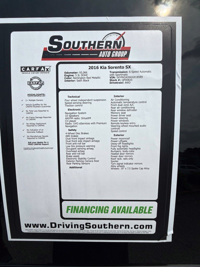 Used 2016 Kia Sorento SX AWD/4WD image 13