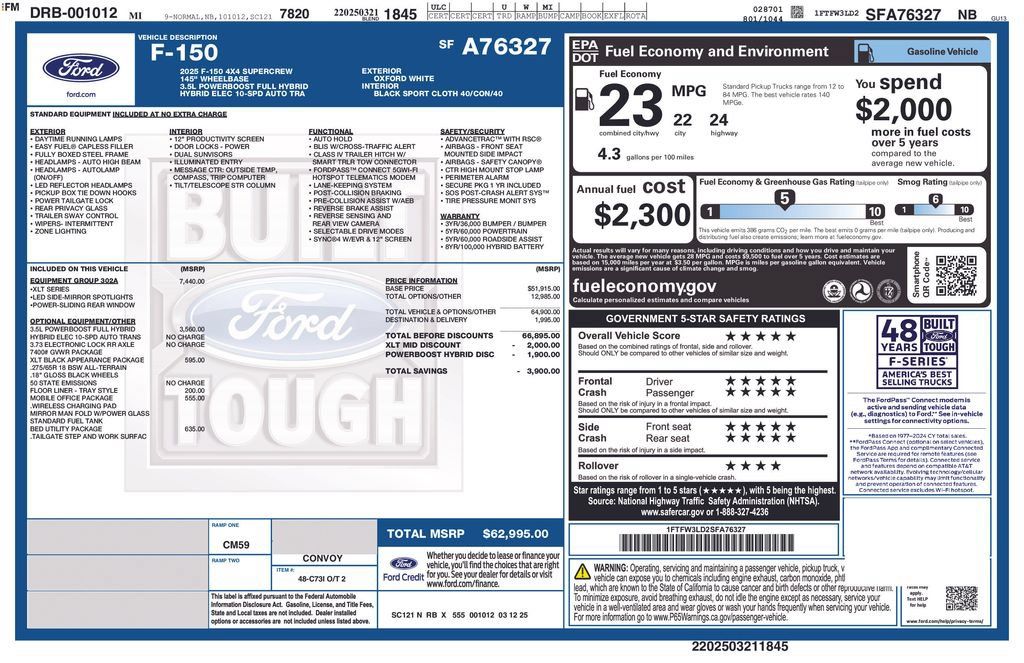 Used 2025 Ford F150 XLT w/ Equipment Group 302A MID AWD/4WD image 5