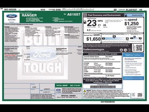 Used 2019 Ford Ranger XL w/ Equipment Group 101A Mid RWD image 4