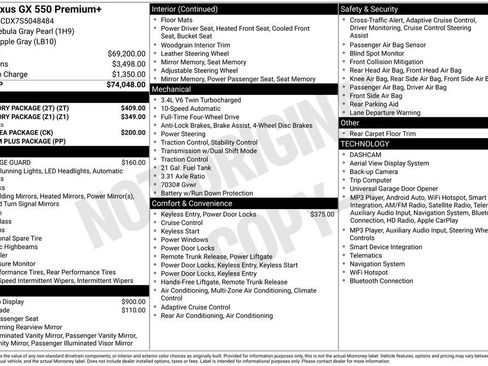 Used 2025 Lexus GX 550 w/ Accessory Package (2T) AWD/4WD image 38