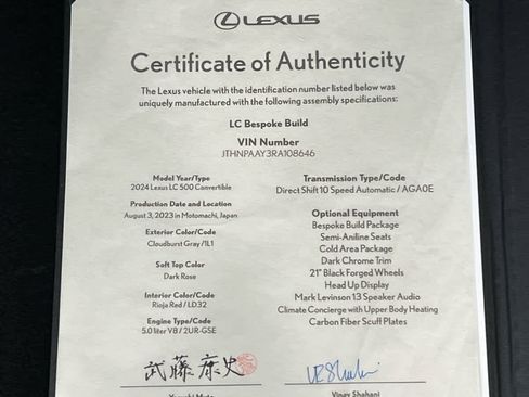 Used 2024 Lexus LC 500 Convertible image 3