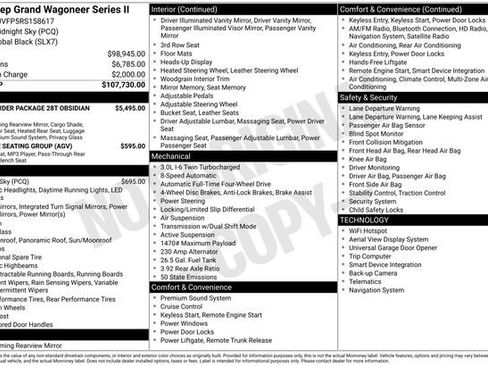 New 2024 Jeep Grand Wagoneer Series II w/ Quick Order Packagew 28T AWD/4WD image 4