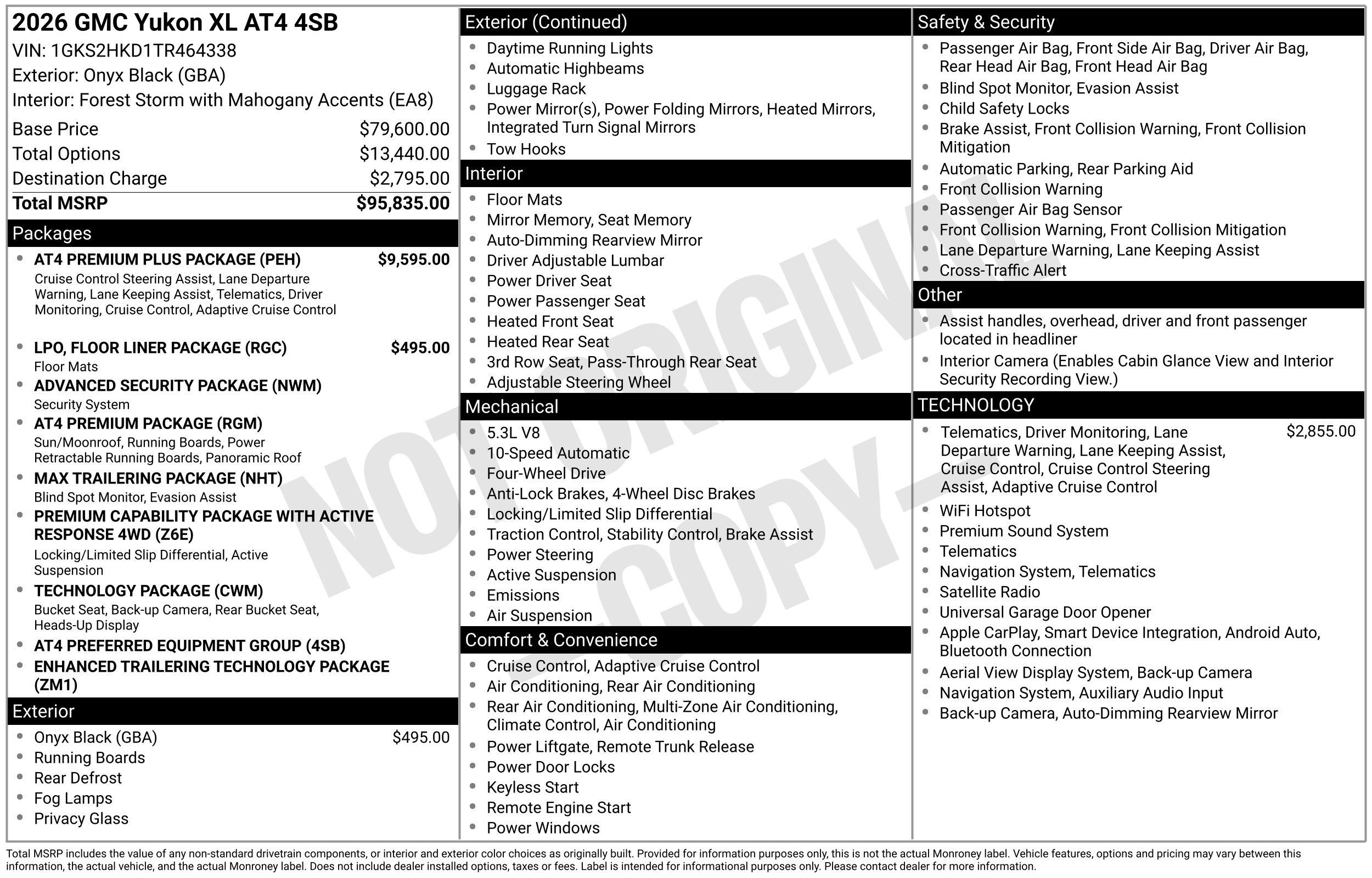 New 2026 GMC Yukon XL AT4 w/ AT4 Premium Plus Package AWD/4WD image 53