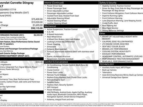 Used 2024 Chevrolet Corvette Stingray Preferred Cpe w/ Z51 Performance Package image 4