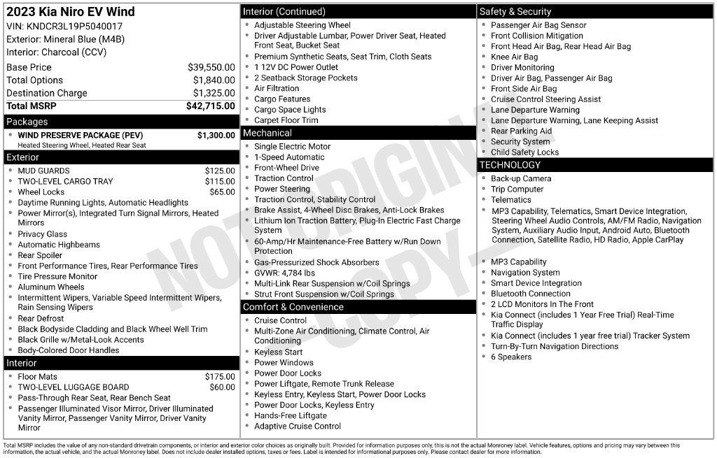 Used 2023 Kia Niro Wind w/ Wind Preserve Package FWD image 19
