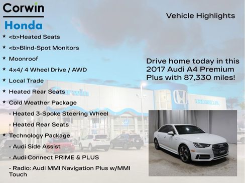 Used 2017 Audi A4 2.0T Premium Plus w/ Premium Plus Package image 7