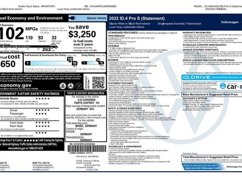 Used 2022 Volkswagen ID.4 Pro S w/ Gradient Package image 3