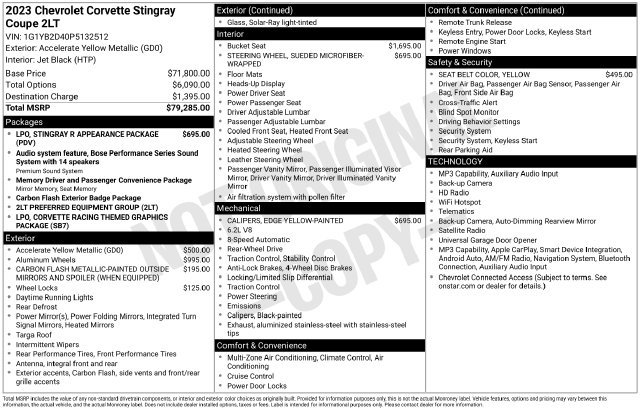 Used 2023 Chevrolet Corvette Stingray Preferred Cpe RWD image 6