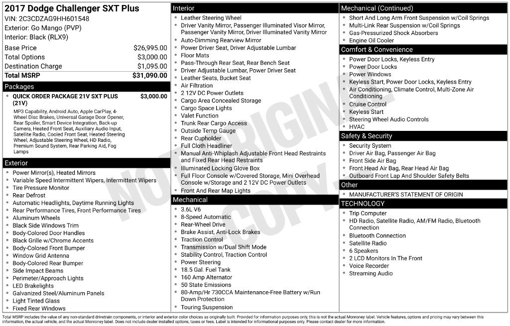 Used 2017 Dodge Challenger SXT Plus RWD image 9