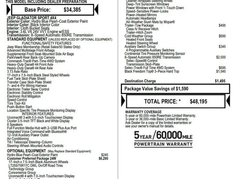 Used 2021 Jeep Gladiator Sport AWD/4WD image 2