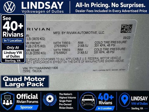 Used 2022 Rivian R1T Adventure AWD/4WD image 29