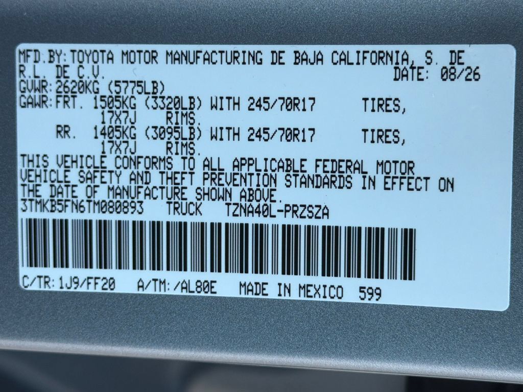 New 2026 Toyota Tacoma SR5 RWD image 37