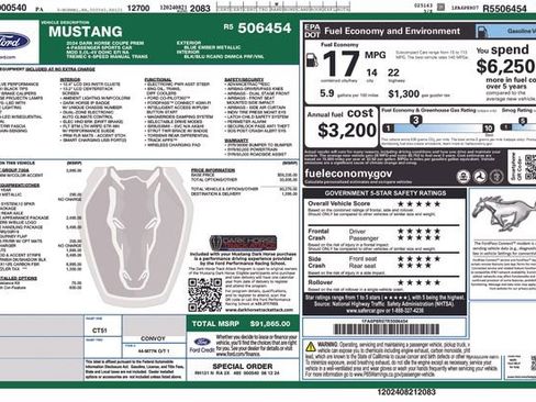 Used 2024 Ford Mustang Dark Horse w/ Dark Horse Handlin Package image 2