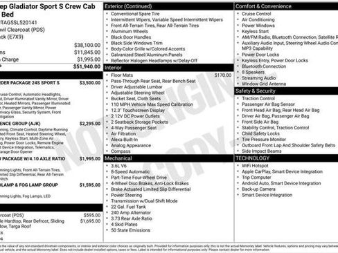 Certified 2025 Jeep Gladiator Sport AWD/4WD image 9