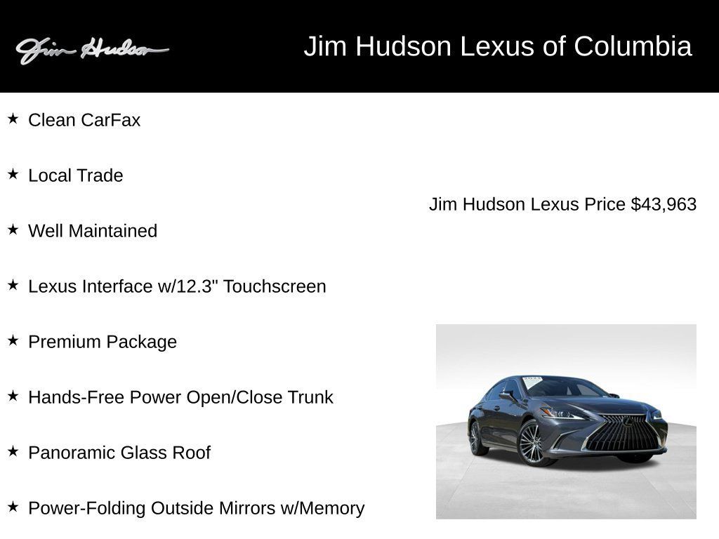 Certified 2023 Lexus ES 350 w/ Premium Package FWD image 3