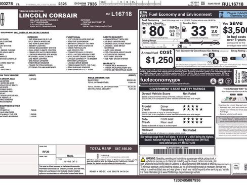 Used 2024 Lincoln Corsair Grand Touring w/ Equipment Group 302A AWD/4WD image 9